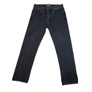 Supreme New York Slim Fit Washed Black Denim Jeans Made in USA Mens Size 30
